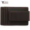 Cartera de Tarjetas para Hombre Tying/Chao Niu Multifuncional Piel Genuina Ultra-delgada Billetera para Monedas Tarjeta Bancaria Licencia de Conducir