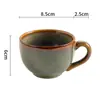 Caneca Retrô, Xícara de Café Americana, Conjunto de Xícara e Pires de Cerâmica Torneada em Forno, Xícara para Chá da Tarde no Escritório, Copo de Água, Par de Xícaras