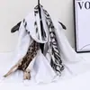 Bufanda Nueva de Seda Simulada, Bufanda Larga de Brocado, Moda Primavera y Otoño, Versátil Chal de Protección Solar de Verano, Turbante