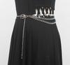 Cadena de cintura con diamantes de imitación elegante y de moda, cadena que combina con todo, suéter para mujer, vestido, cinturón de cadena de metal, sello de cintura ajustado para mujer