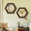 Pintura decorativa para comedor de restaurante americano, pintura colgante para entrada, fondo de sala de estar europeo, pintura mural hexagonal de flores y pájaros