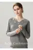 Gola floral de cashmere outono e inverno nova blusa de malha de manga comprida feminina, estilo elegante, corte solto, efeito emagrecedor, suéter bordado