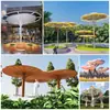 Gran Cenador con Forma de Paraguas de Acero Inoxidable, Pabellón Hongo de Parque, Estructura de Pabellón Nube Pétalo, Escultura de Árbol Paisajística