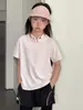 Camiseta de Verano 2026 para Niñas, Manga Corta Perforada, Protección Solar Infantil, Top Versátil Delgado Fresco de Secado Rápido para Niños, Ropa Infantil