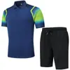 Traje Deportivo de Verano con Pantalones Cortos de Manga Corta del Equipo Chino Camiseta con Cuello Ropa Deportiva Casual Familiar para Hombres y Mujeres Uniforme de Grupo de Artes Marciales