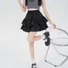 Saia Mini Anti-Exposição Fina Primavera Verão Petite Saia Evasê Ruffles Cintura Elástica Tutu de Ballet Feminino