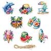 Colgante de decoración de fiesta de verano transfronteriza con ambiente costero hawaiano, etiqueta de helado