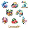 Pingentes de Decoração para Festa de Verão Transfronteiriça, Decoração com Atmosfera de Litoral Havaiano, Etiquetas de Sorvete