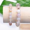 Pulsera de Ágata Flor de Hierba Negra, Simple Natural Calcedonia Oceánica de una Sola Ronda de Bolas Redondas Producto Terminado Venta al por Mayor Joyería de Ágata Negra