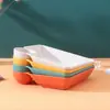 Plato de plástico estilo japonés para dumplings con platillo para vinagre escurridor plato casero para dumplings postre postre plato para sushi repostería comercial al por mayor