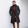 Nuevo Abrigo de Lana para Hombre para Comercio Exterior Transfronterizo, Estilo Coreano, Longitud Media, Color Sólido, de un Solo Botón, Abrigo Cálido para Jóvenes