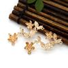 Suministro directo de fábrica cobre fundido antiguo colgante de flor doble colgante izquierdo y derecho material para horquilla hecho a mano diy accesorios 20*45mm