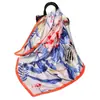 Bufanda de seda cuadrada grande de 90 cm para mujer, nueva bufanda de seda de imitación estampada, bufanda de satén de otoño e invierno, regalo de fábrica al por mayor