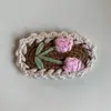Pinza para el Cabello Hecha a Mano Bordada a Crochet Nueva de Otoño e Invierno para Mujer, Pinza Bb de Flor Linda para Flequillo, Pinza Lateral, Accesorio para el Cabello