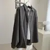 Camisa de Manga Longa Workwear Retro Estilo Coreano Bf Unissex para Mulheres, Solta e Casual Versátil Artística, Nova Moda Outono e Inverno