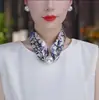 [Lenço Cachecol de Miçangas 3D] Novo de Verão Fivela Magnética Lenço de Seda Pescoço Proteção Solar Feminino Versátil Lenço de Seda Feminino