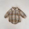 Nuevas Camisas a Cuadros de Primavera y Otoño para Bebés y Niños Pequeños, Ropa de Corte Ajustado al Diseño, Batas de Manga Larga Estilo Preppy, Monos Casuales de una Pieza
