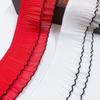 Fornecimento direto do fabricante: Renda Chiffon Perolado Franzida, Renda Organza Escalonada Enrugada para Vestuário Bainha de Saia Acessórios DIY