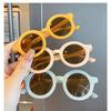 Nuevas Gafas de Sol Macaron Danesas Mate Gafas de Sol para Niños Moda Montura Redonda Gafas Vintage Color Moca Protección UV