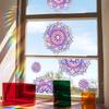 XC6055 Flor Mandala Colorida ao Sol Adesivo Eletrostático para Vidro Janela Janela Adesivo Decorativo para Casa Removível