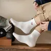 Calcetines de Oso Polar para Hombre, Nueva Colección Primavera/Verano, Calcetines Cortos Bordados de Dibujos Animados Shawn Yue, Calcetines Tobilleros de Algodón Negros y Blancos Deportivos de Moda Coreana