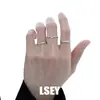 3938 Personalidad de Nicho Estilo Ins Minimalista Gama Alta Texturizado Irregular Hueco Anillo Abierto de Plata de Ley S925