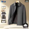 Abrigo de lana de doble cara para hombre, forro engrosado para otoño e invierno, business casual, cuello de solapa, chaqueta corta de trabajo