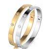 Joias Transfronteiriças Pulseira da Moda com Fivela de Diamante Pulseira de Aço Titânio que Não Desbota Pulseira de Aço Inoxidável Trevo de Quatro Folhas para Meninas