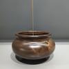 Suporte de três pernas de cerâmica vermelha, boca plana, fogão de três pernas, estilo retrô cerâmico, incensário de tributo para adoração de Buda, Deus, decoração interna de casa, incensário