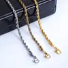 3.0 Acero Inoxidable Horno Oro No se Desvanece Cadena Retorcida Cadena Retorcida de Oro Collar Cadena de Perlas Cuadradas Accesorios DIY Venta al por Mayor