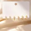 Novedades de Verano: Delicados Pendientes de Circonita Microincrustada, Juego de Tres Pares, Frescos y Dulces, Pendientes Versátiles y Elegantes con Circonita Microincrustada