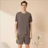Pijama de Modal para Hombre Seda Helada Verano Día Manga Corta 2025 Nuevo Estudiante Juventud Ropa de Casa conjunto Delgado