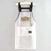 Delantal de Dibujos Animados de TPU Lavable a Mano de Moda para Productos Acuáticos y Catering, Uniforme de Trabajo con Texto Impreso, Delantal de Cocina Impermeable y a Prueba de Aceite para Mujeres