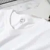 Camiseta Blanca Sólida de Algodón Puro 250g, Cuello en V, No Transparente, Amigable con la Piel, Manga Corta, Corte Holgado Casual, Capa Base