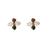 Pendientes de Aguja de Plata Flor Dulce Fresca Súper Inmortal Mori Pendientes de Pistilo de Flor de Alta Gama Exquisitos Pendientes Asimétricos