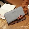 Carteira Longa para Mulheres, Estilo Japonês e Coreano, Fresca e Simples, Versátil, com Zíper, Múltiplos Porta-Cartões, Estilo Universitário, Porta-Celular Integrado, Bolsa de Mão