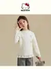 Camiseta Básica Forrada de Polar para Niñas Otoño e Invierno 2025 Colaboración Kuromi Cuello Semi Alto Encaje Forro Polar Espesado