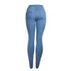 Marca própria fina de mola Fita de pérola Jeans lápis de ganga novo jeans de cintura alta de cor clara europeu e americano para mulheres