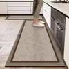 Tapete de chão especial de terra de diatomáceas para cozinhas, estilo chinês, absorve água e óleo, secagem rápida, fácil de limpar, resistente à sujeira, antiderrapante, tapete de chão longo