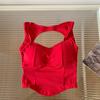 Chaleco sexy con tirantes en la espalda y almohadilla para el pecho para chica caliente, nuevo verano, puro, que desea combinar con todo, top sin mangas a la moda