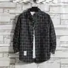 Camisa de Cuadros para Hombre de Manga Larga Estilo Coreano Suelta Moderna Guapo Talla Grande Chaqueta de Estudiante Primavera y Verano Nueva Camisa de Hombre