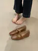 Novidade de Início de Primavera Sapatos de Velcrô Estilo Francês de Bico Baixo para Mulheres, Sapatos Mary Jane Casuais Versáteis de Solado Macio para Aumentar a Altura para Mulheres