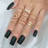 Anillo de Perlas Cruz Sencillo Anillo de Ocho Caracteres Anillo de Articulación Juego de 10 piezas