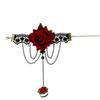 Pulsera Gótica Juramento de Sangre Pulsera de Vampiro Vintage Pulsera con Anillo de Encaje Rosa Roja Romántica para el Día de San Valentín