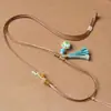 Cordón de cuero encerado para collar, cordón trenzado, cordón para colgar colgante de oro, correa para el cuello, hebilla de paz, cordón para colgar colgante de Buda de ámbar y jade