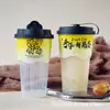 Copo Descartável para Chá de Frutas com Filme Injetável Interno, Calibre 90, 500ml, com Tampa e Logo para Levar