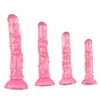 Vibrador de Cristal Transparente para Mulheres, Específico para Adultos, Brinquedo Sexual Realista em Formato de Pênis, Dispositivo Orgástico de Masturbação