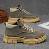 Botas Martin para Hombre 2026 Nuevo Otoño Caña Alta Estilo Británico Retro Aumentadoras de Altura Suela Gruesa Media Caña Ropa de Trabajo Botines