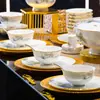 Partes de Vajilla de Cerámica Estilo Chino Tazón Individual de Cerámica Plato de Cerámica Jingdezhen de Aspecto Elegante Tazones y Platos de Cerámica para el Hogar