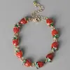 Pulsera de Fresa Europea y Americana, Moderna, Sencilla, Creativa, Linda, Joyería Estilo Femenino, Regalo de Cumpleaños para Hermanas para Mujeres 2025